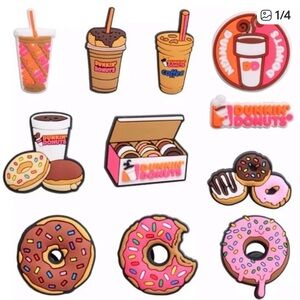 Dunkin Donuts 11 Pcs Shoe Charms ~ NEW